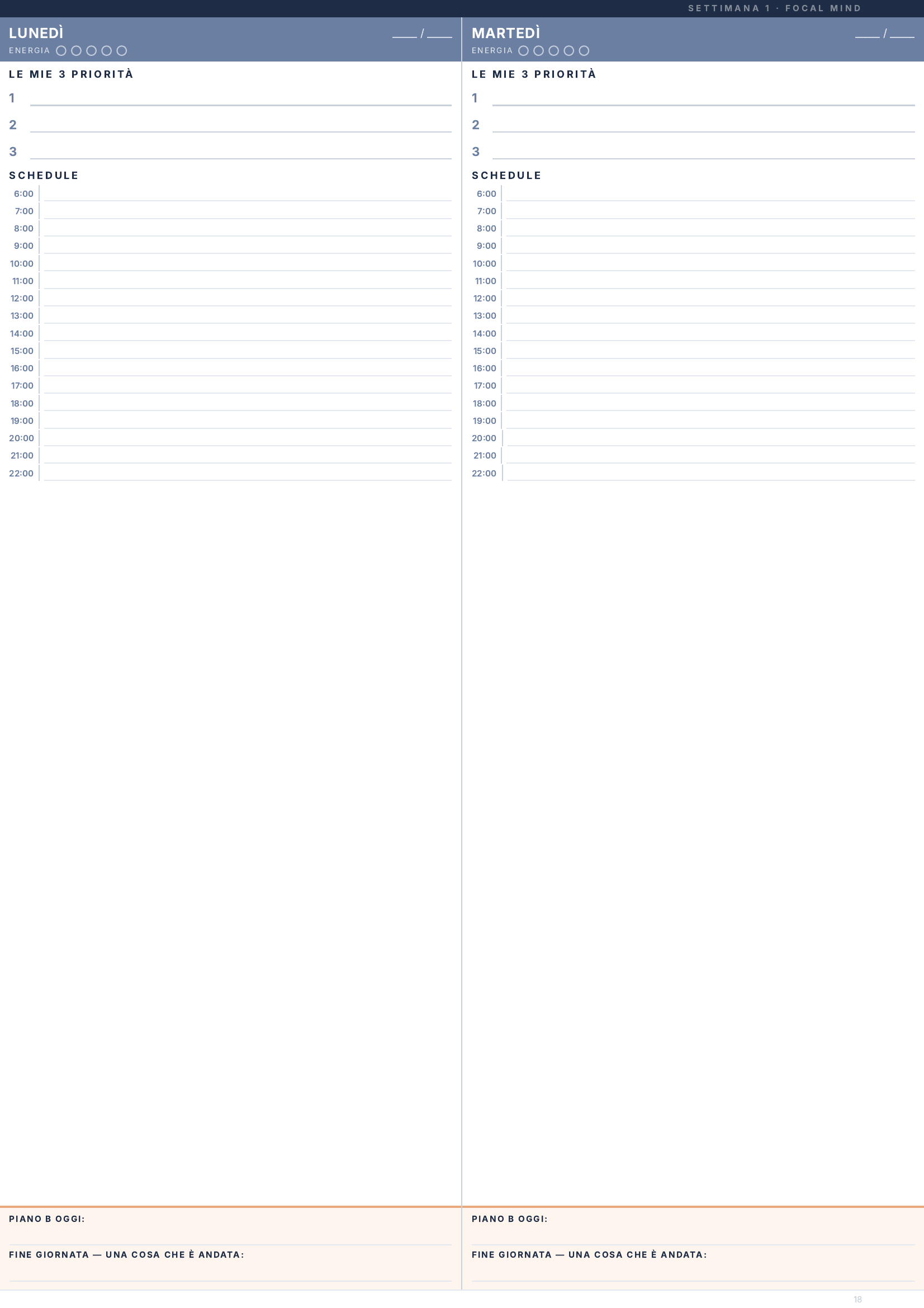 Planner giornaliero